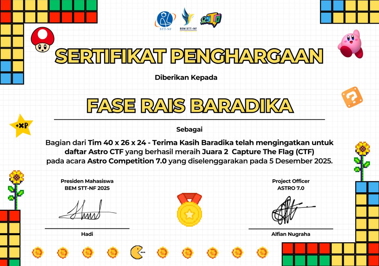 2nd Place Winner Astro 7.0 CTF